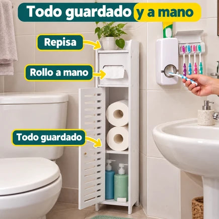 Kit Baño Ordenado: Mueble + Dispensador de Regalo