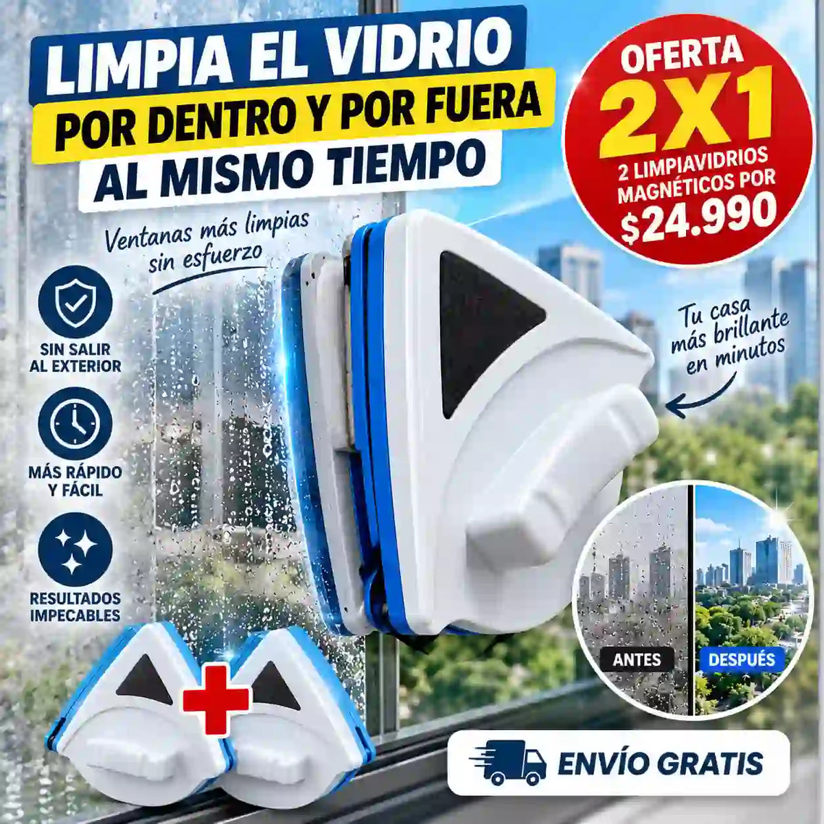 Limpiavidrios Magnético