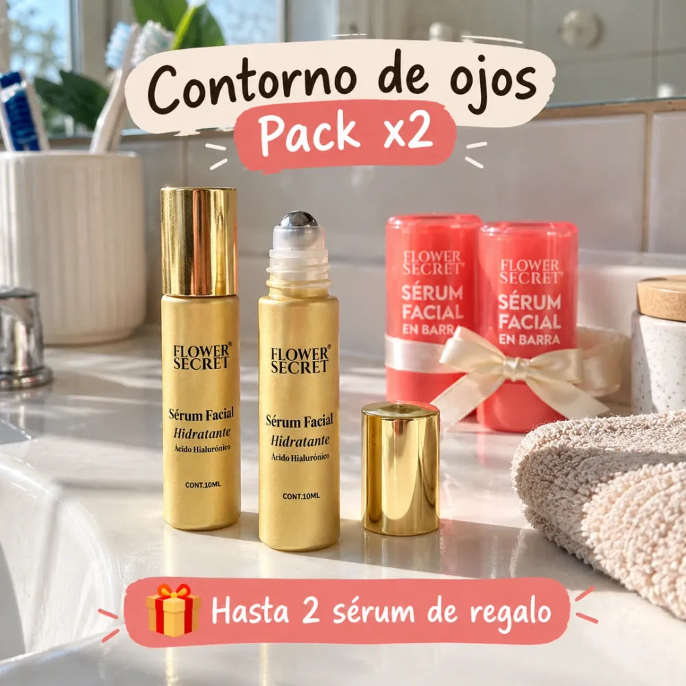 Roll-On Dorado contorno de ojos pack x2 con sérum en barra